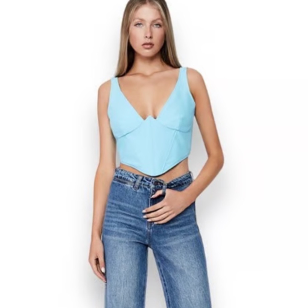 🌻NEW w/tags Bardot Brontë Corset Top in Aqua Blue | US Size 10